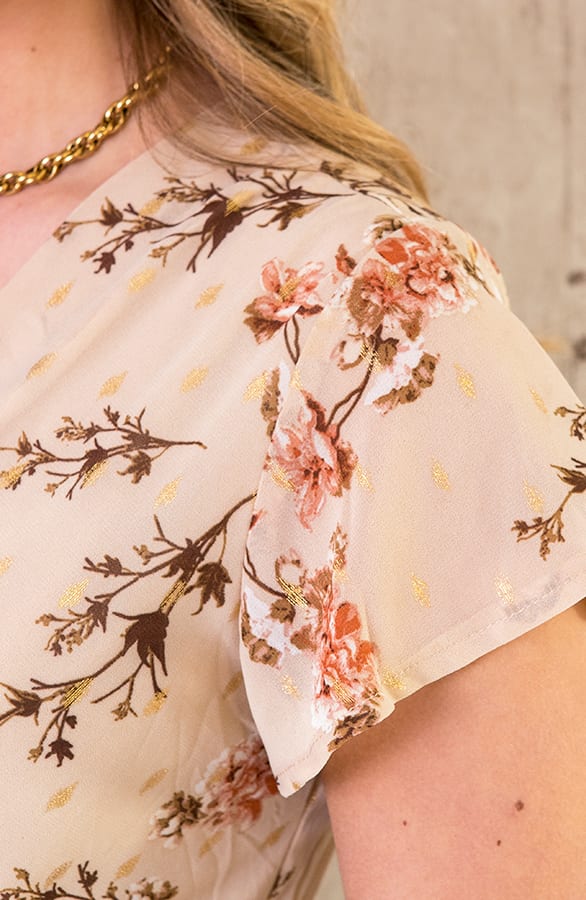 Overslag Jurk Rozen Beige – shoparchief, foto 5