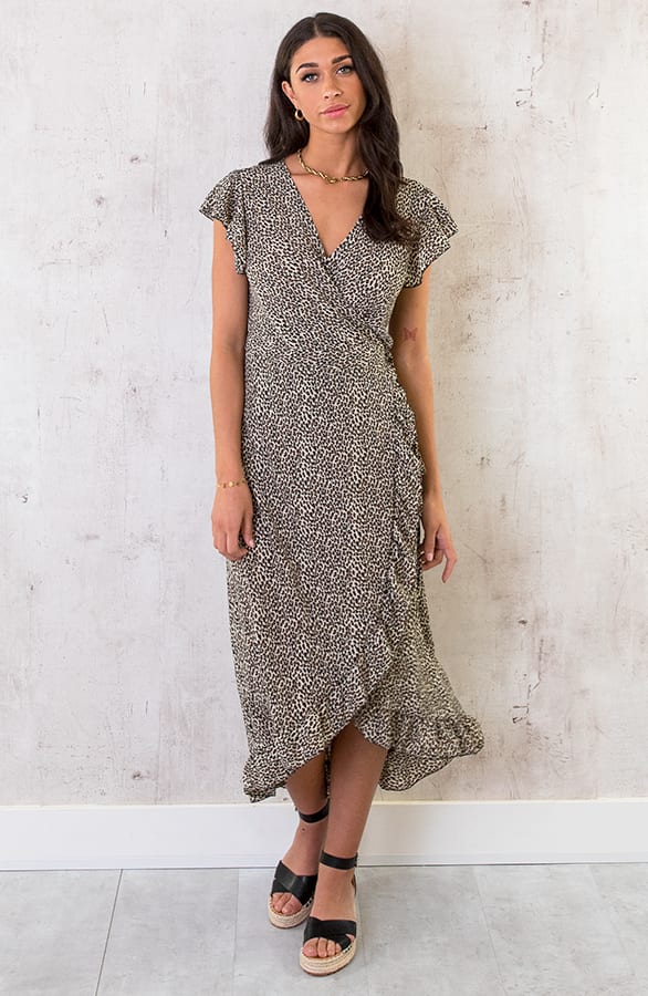 Panterprint Jurk Midi Ecru – shoparchief, foto 3