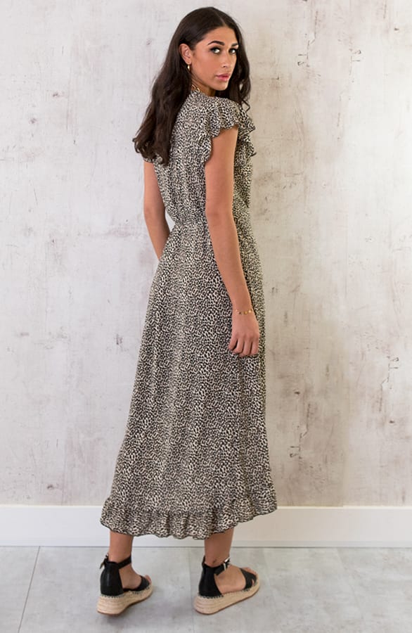 Panterprint Jurk Midi Ecru – shoparchief, foto 5