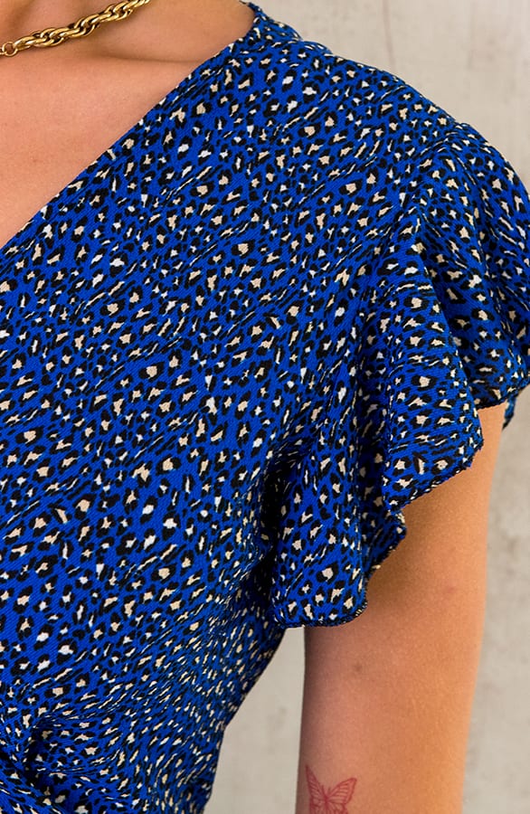 Panterprint Jurk Midi Kobalt – shoparchief, foto 5