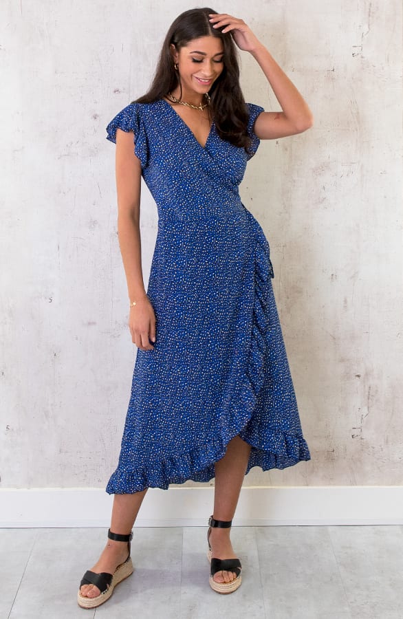 Panterprint Jurk Midi Kobalt – shoparchief, foto 2