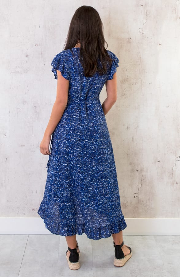 Panterprint Jurk Midi Kobalt – shoparchief, foto 4