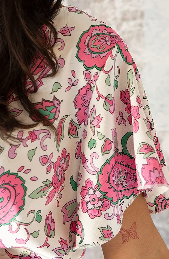 Playsuit Silk Paisley Fuchsia – shoparchief, foto 4