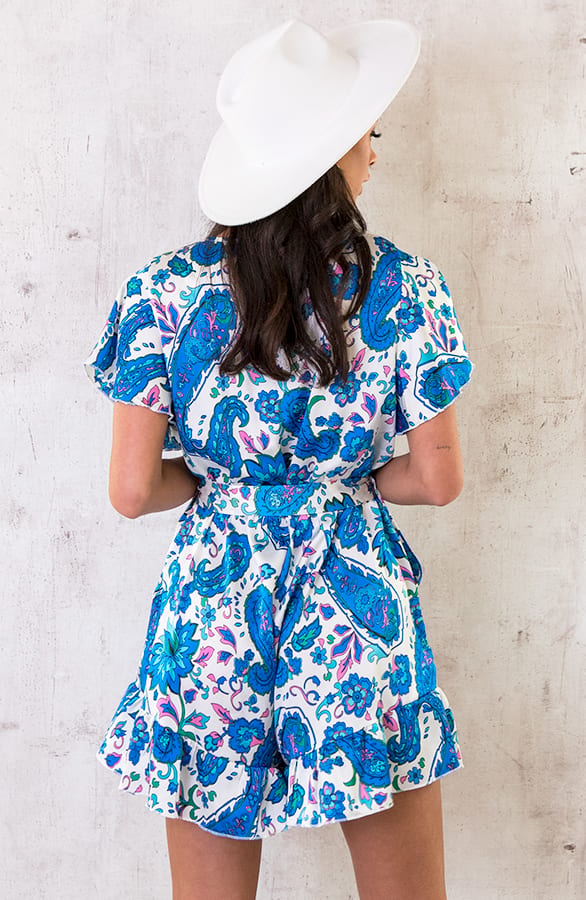 Playsuit Silk Paisley Kobalt – shoparchief, foto 6