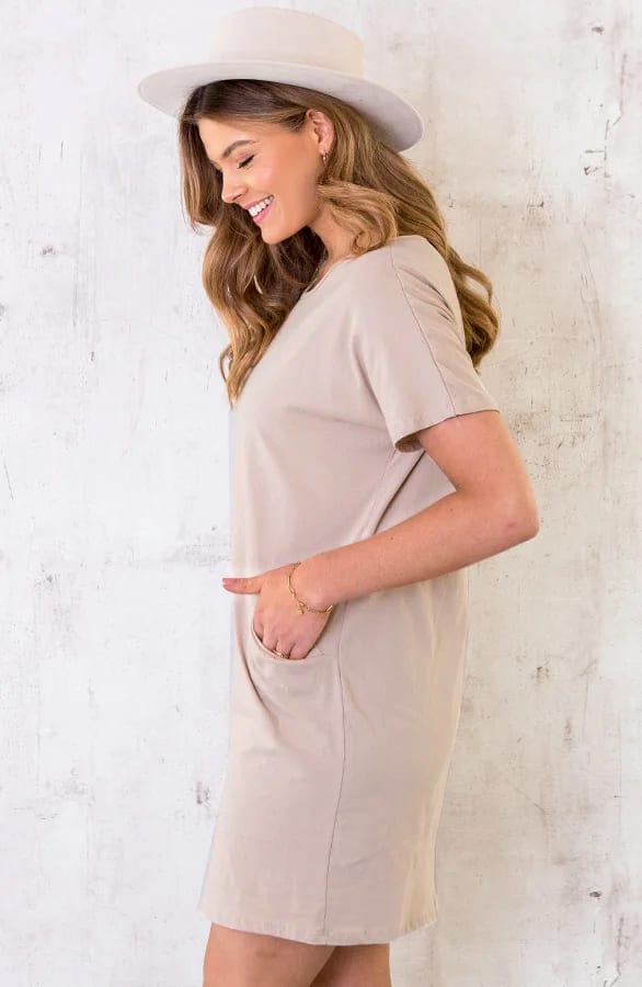 Pocket Tuniek Dames Beige – shoparchief, foto 2