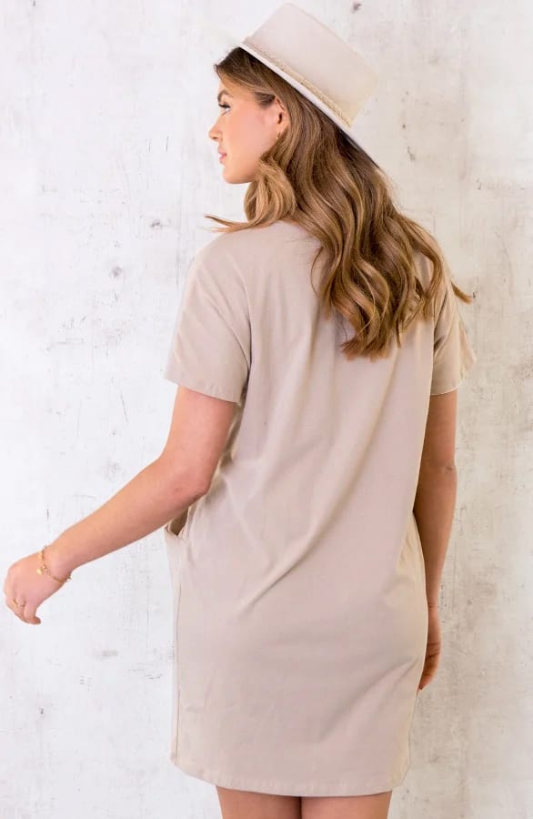 Pocket Tuniek Dames Beige – shoparchief, foto 3