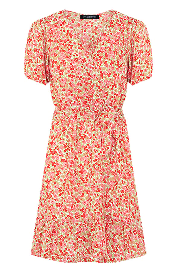 Pofmouwen Jurk Bloemenprint Rood – shoparchief, foto 7