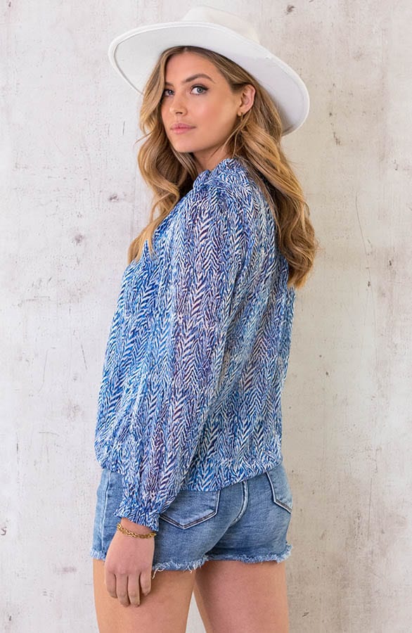 Print Blouse Luxury Kobalt – shoparchief, foto 5