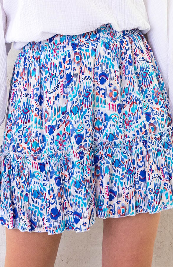Ruches Print Skirt Kobalt – shoparchief, foto 1