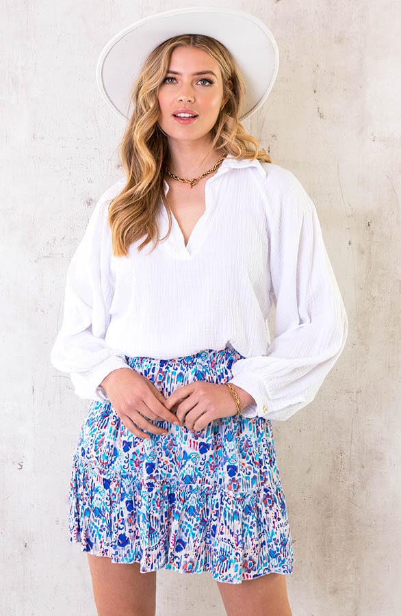 Ruches Print Skirt Kobalt – shoparchief, foto 2
