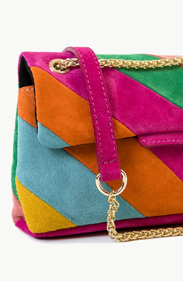 Suede Rainbow Chain Bag – shoparchief, foto 3