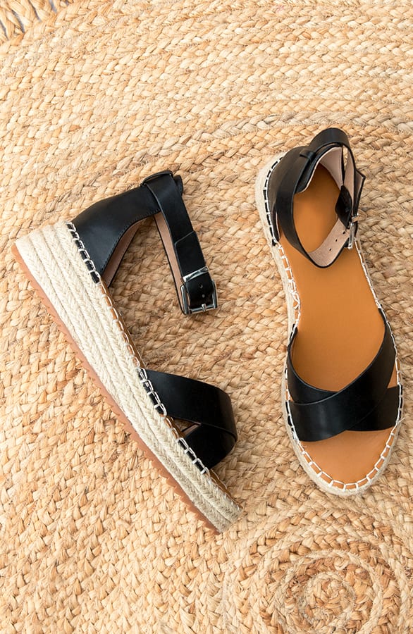 Touwzool Sandalen Crossover Zwart – shoparchief, foto 1