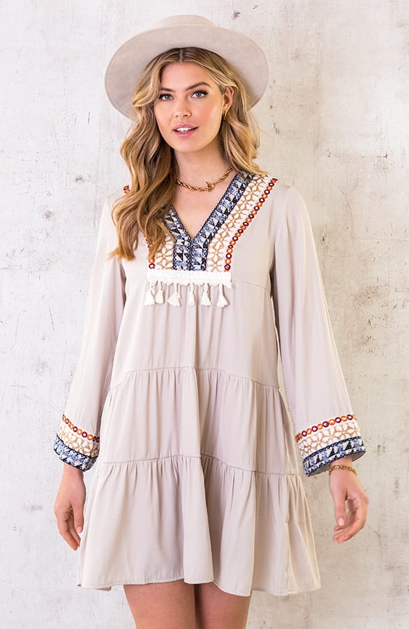 Tuniek Kralen Boho Beige – shoparchief, foto 1