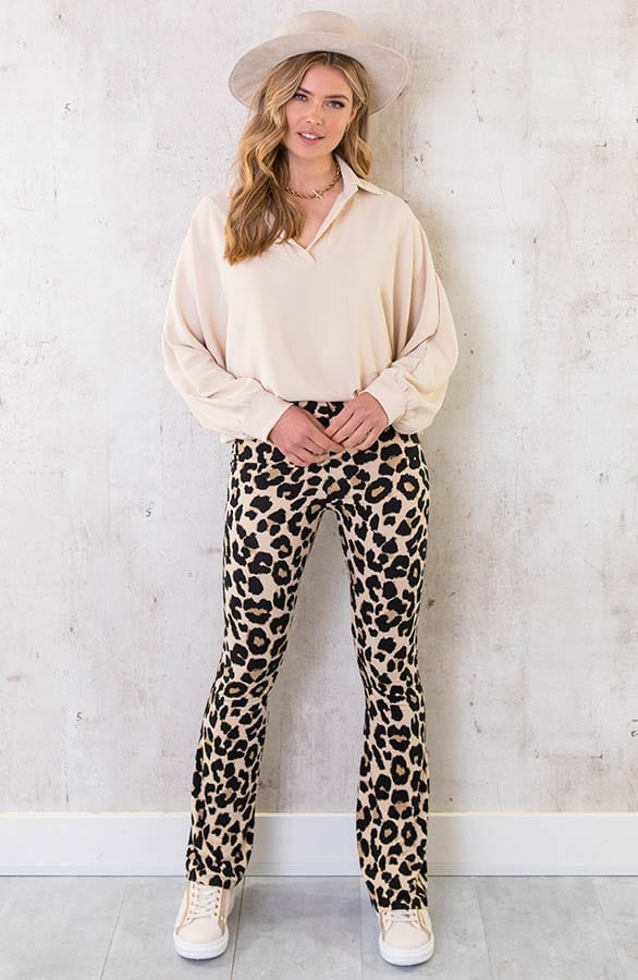 Flared Broek Panter Beige – shoparchief, foto 6