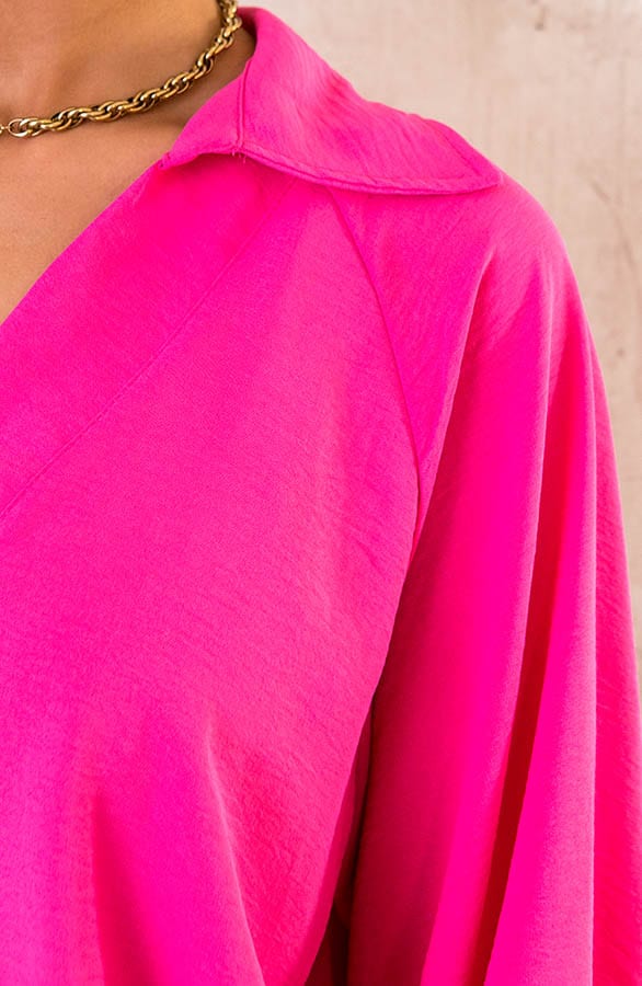 Ultra Oversized Basic Blouse Fuchsia – shoparchief, foto 5