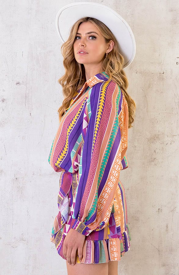 Aztec Blouse Purple – shoparchief, foto 3