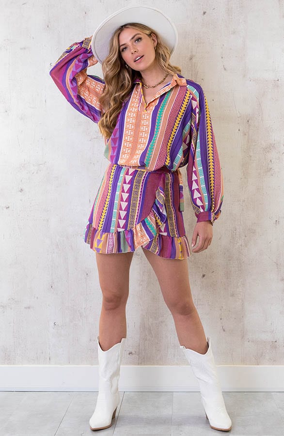 Aztec Blouse Purple – shoparchief, foto 6