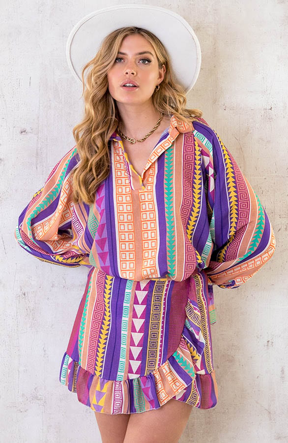 Aztec Blouse Purple – shoparchief, foto 2