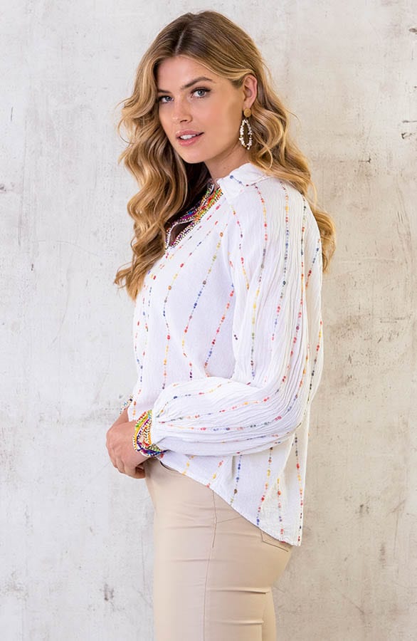 Boho Blouse Print Ecru – shoparchief, foto 6