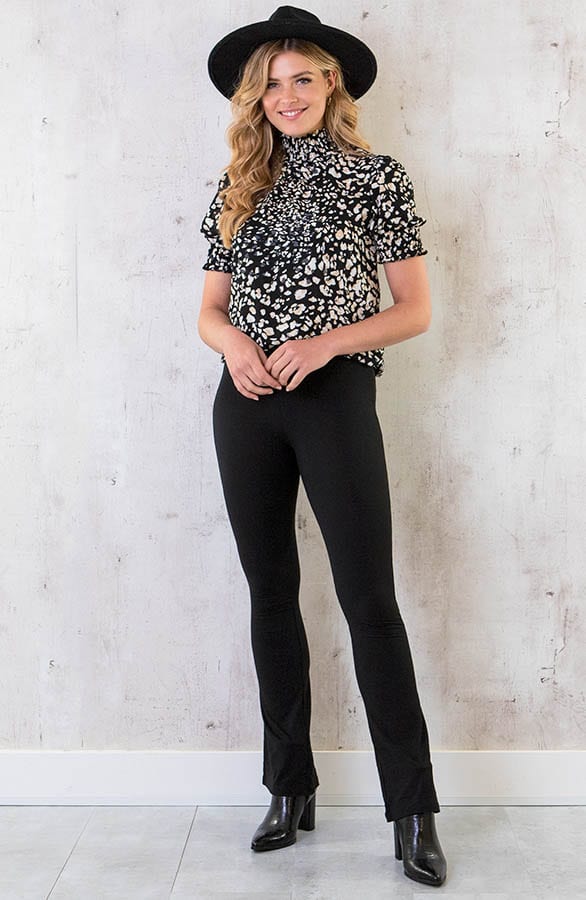 Flared Broek Uni Zwart – shoparchief, foto 5