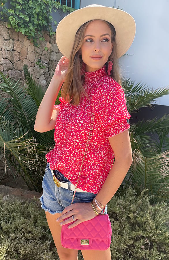Col Top Print Fuchsia Oranje – shoparchief, foto 2