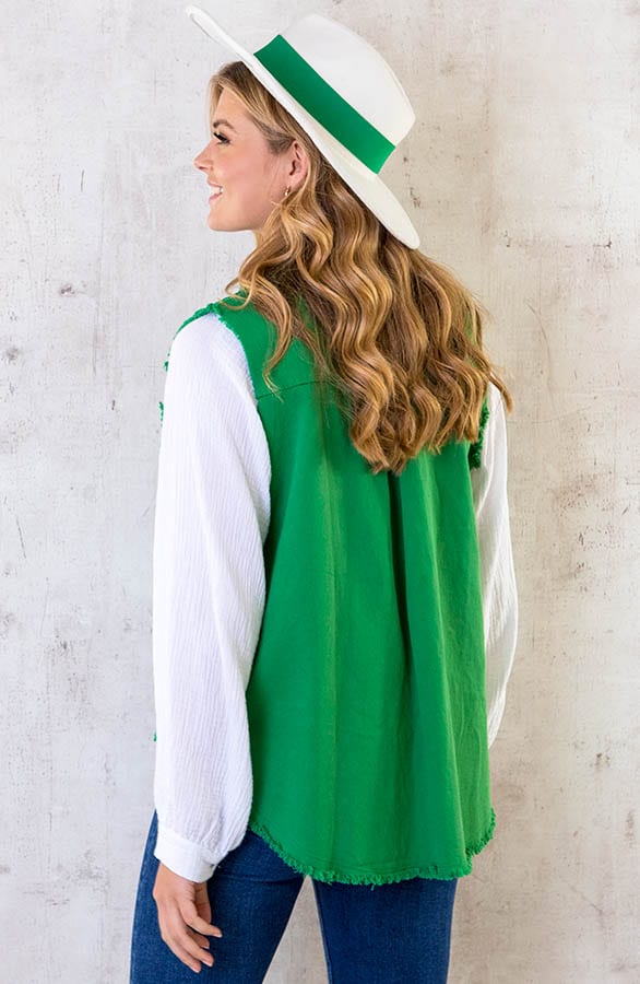 Embroidery Gilet Bright Green – shoparchief, foto 4