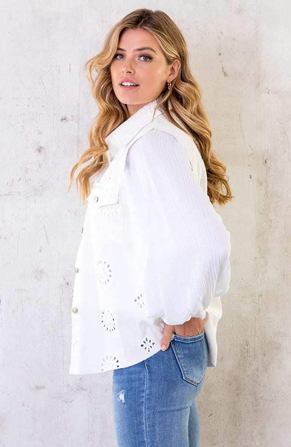 Embroidery Gilet Ecru – shoparchief, foto 3