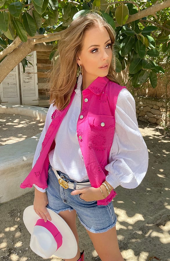 Embroidery Gilet Fuchsia – shoparchief, foto 2