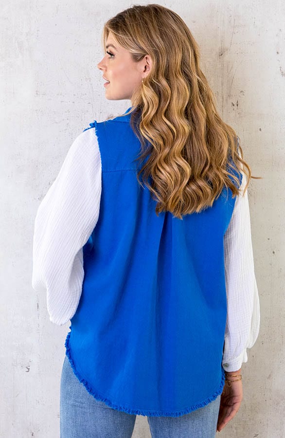 Embroidery Gilet Kobalt – shoparchief, foto 4