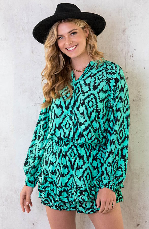 Laagjes Skort Print Mint – shoparchief, foto 2