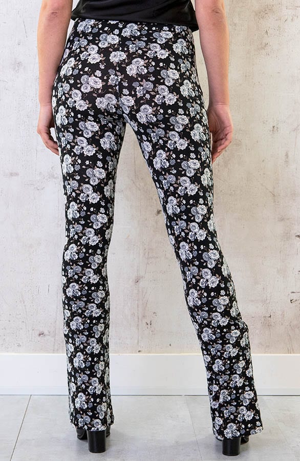 Flared Broek Bloemen Black – shoparchief, foto 4