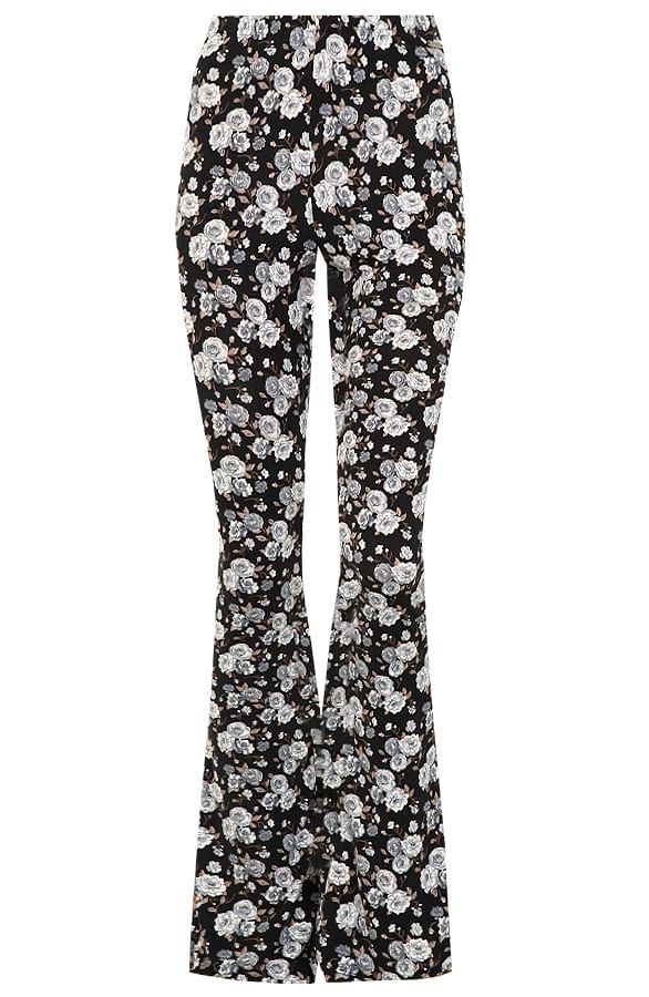 Flared Broek Bloemen Black – shoparchief, foto 1