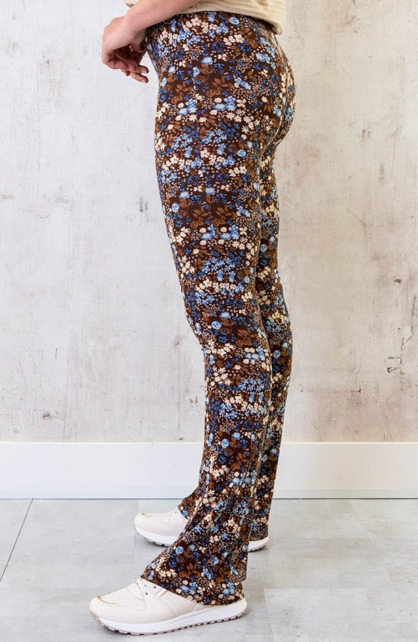 Flared Broek Bloemen Blue – shoparchief, foto 3