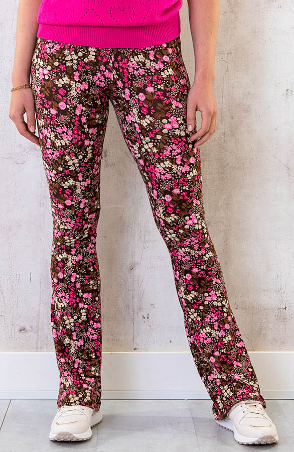 Flared Broek Bloemen Pink – shoparchief, foto 2