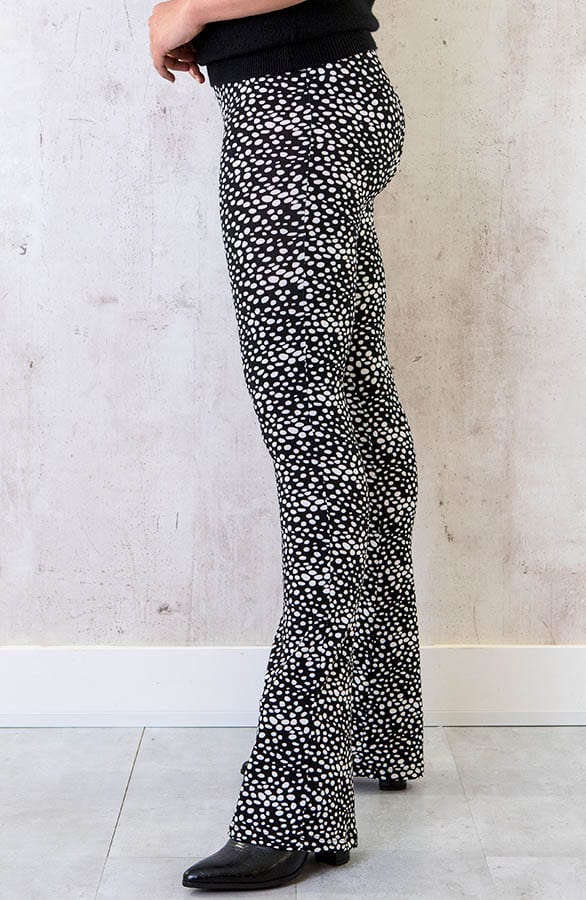 Flared Broek Cheetah Zwart Wit – shoparchief, foto 3