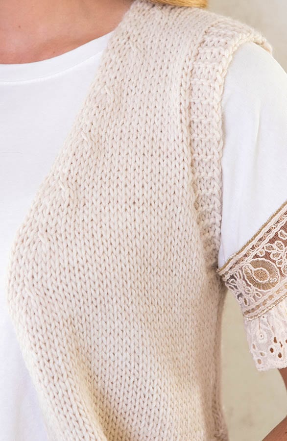 Fringe Gilet Beige – shoparchief, foto 8