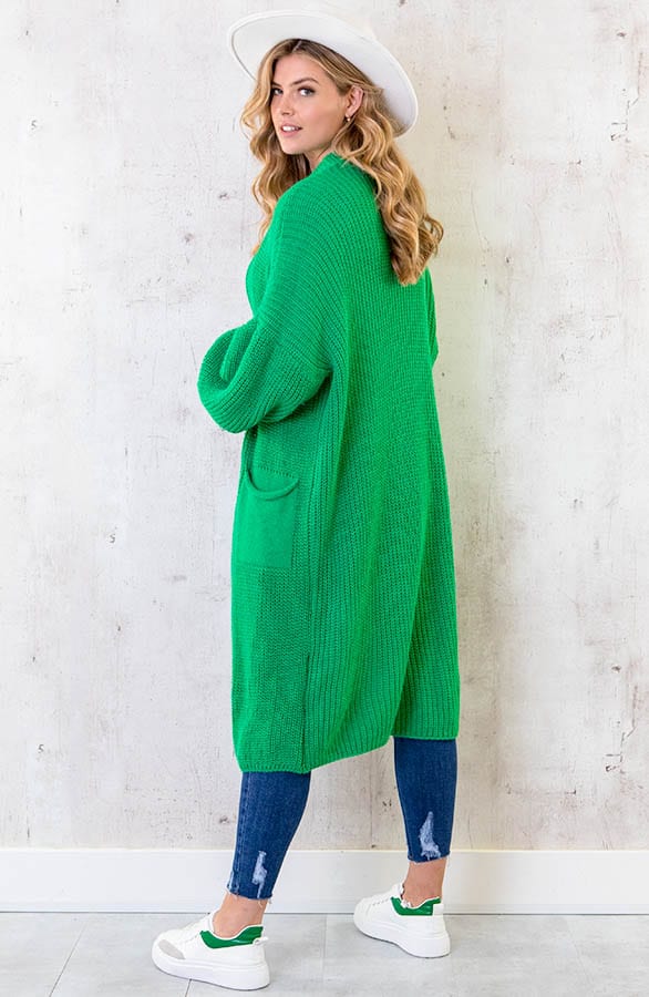 Gebreid Vest Met Zakken Bright Green – shoparchief, foto 1