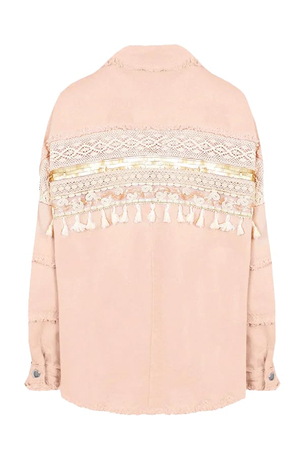 Ibiza Tassel Jacket Oversized Lichtroze – shoparchief, foto 1