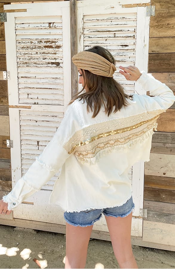 Ibiza Tassel Jacket Oversized Wit – shoparchief, foto 1