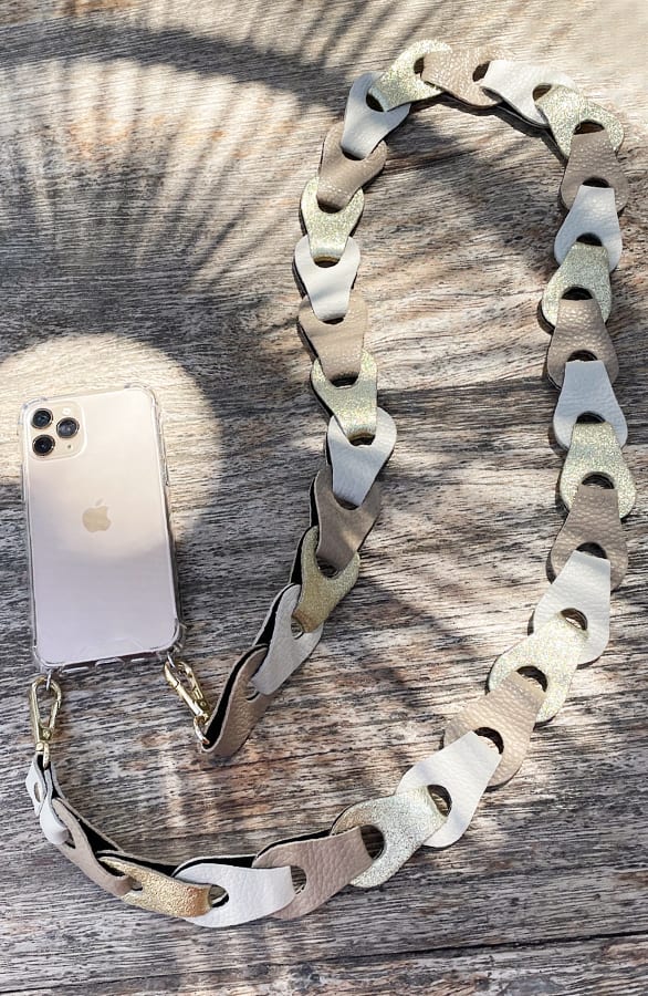 Leather Metallic Phone Strap – shoparchief, foto 1