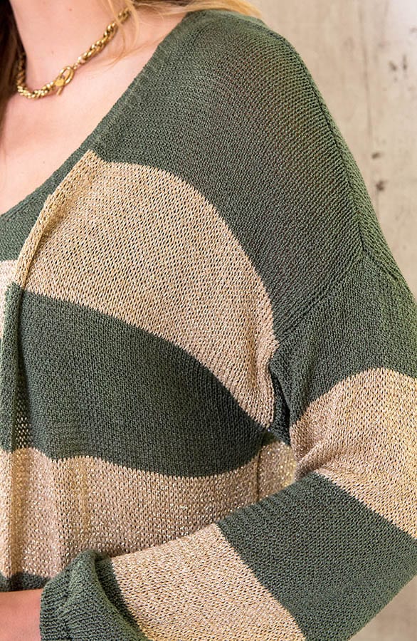 Lurex Cardigan Gestreept Goud Army – shoparchief, foto 5