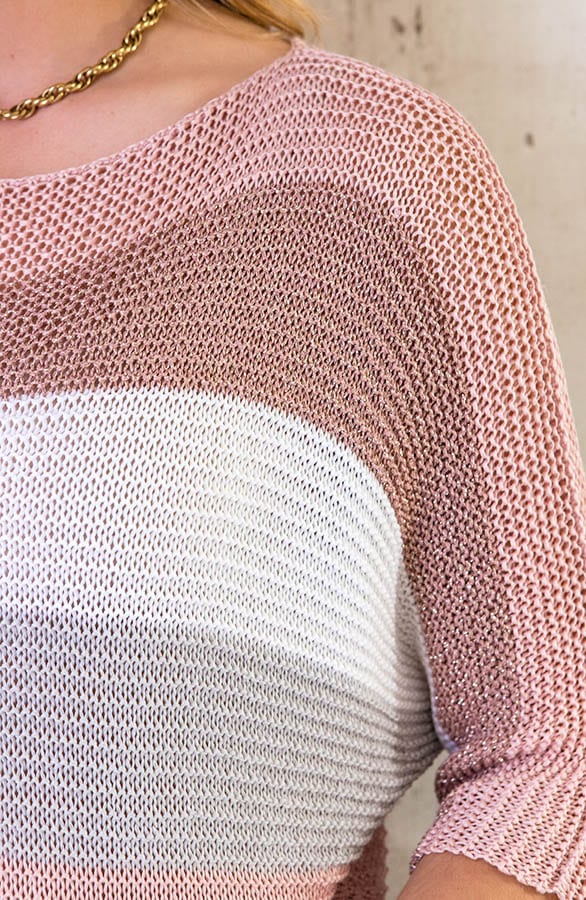 Lurex Gehaakte Strepen Top Roze – shoparchief, foto 4