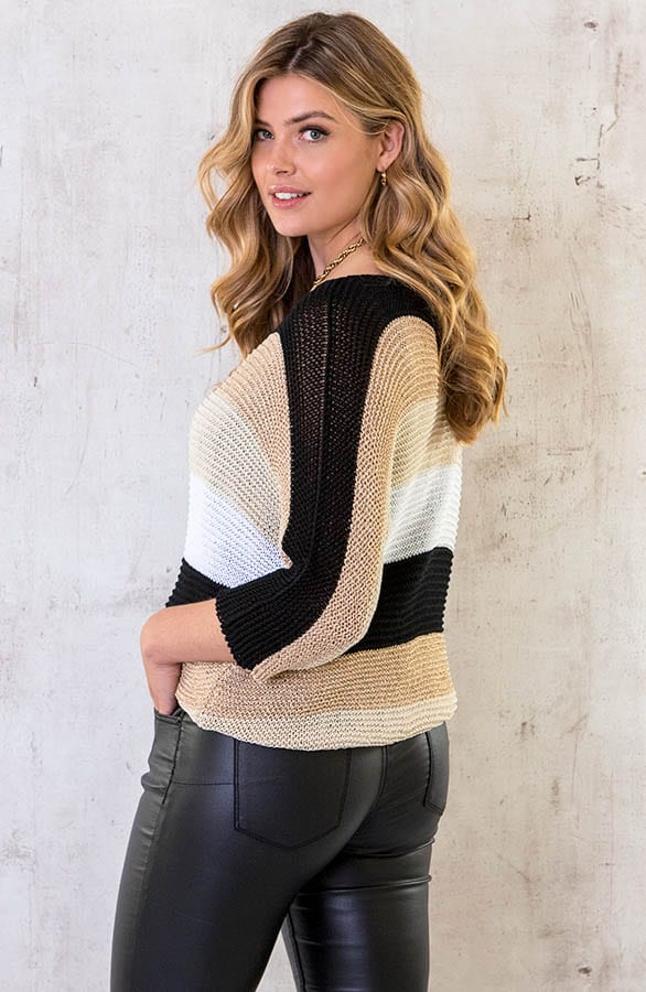Lurex Gehaakte Strepen Top Zwart – shoparchief, foto 4