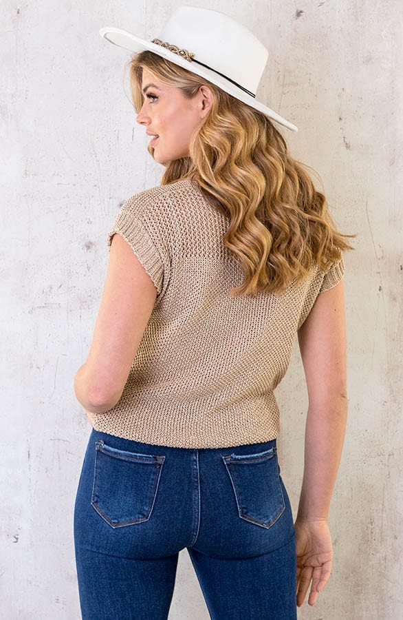 Lurex Top Goud Gehaakt – shoparchief, foto 4