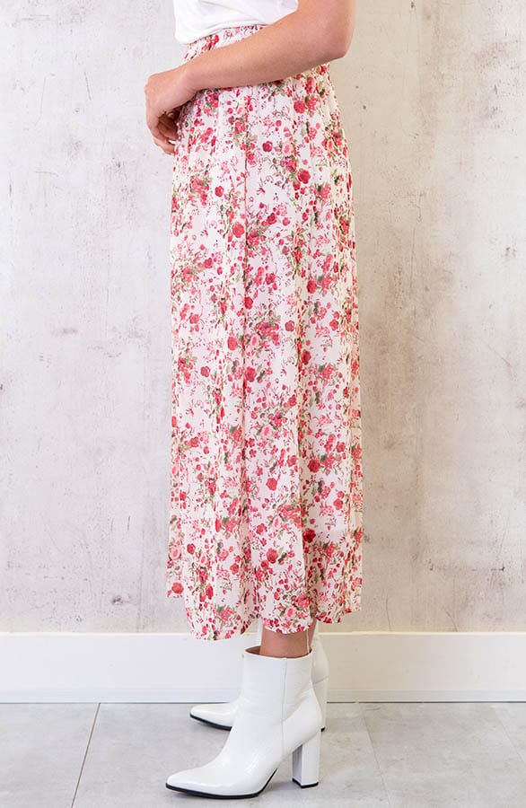 Midi Bloemen Split Rok Roze – shoparchief, foto 2