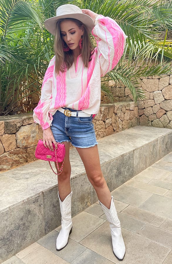 Oversized Kelim Blouse Fuchsia – shoparchief, foto 3