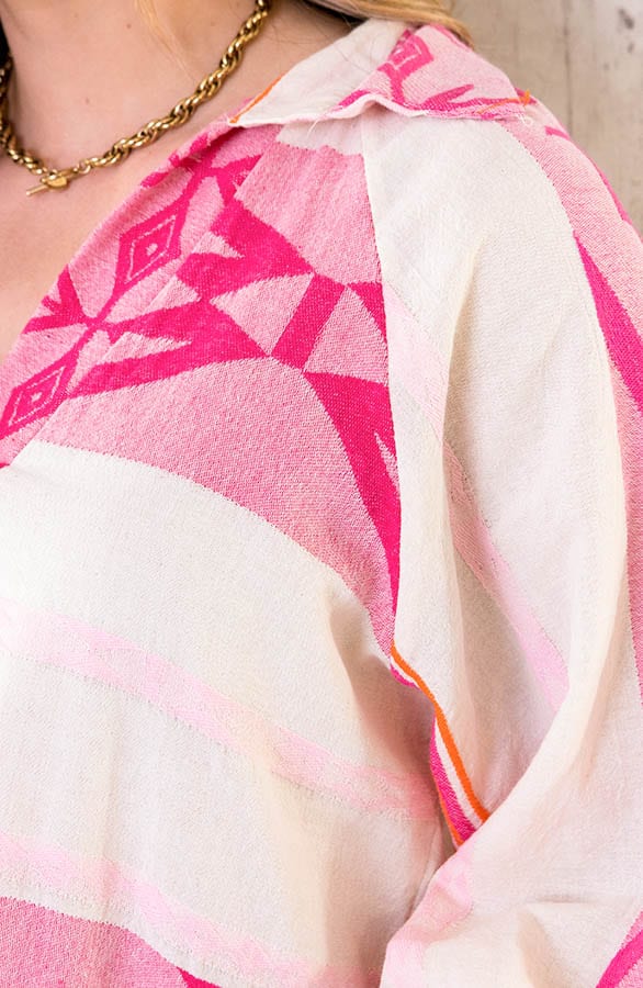 Oversized Kelim Blouse Pink – shoparchief, foto 5