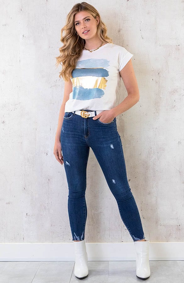 Top Metallic Jeansblauw – shoparchief, foto 6