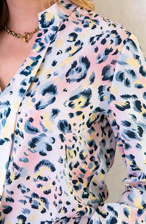 V-hals Leopard Blouse Multi – shoparchief, foto 5