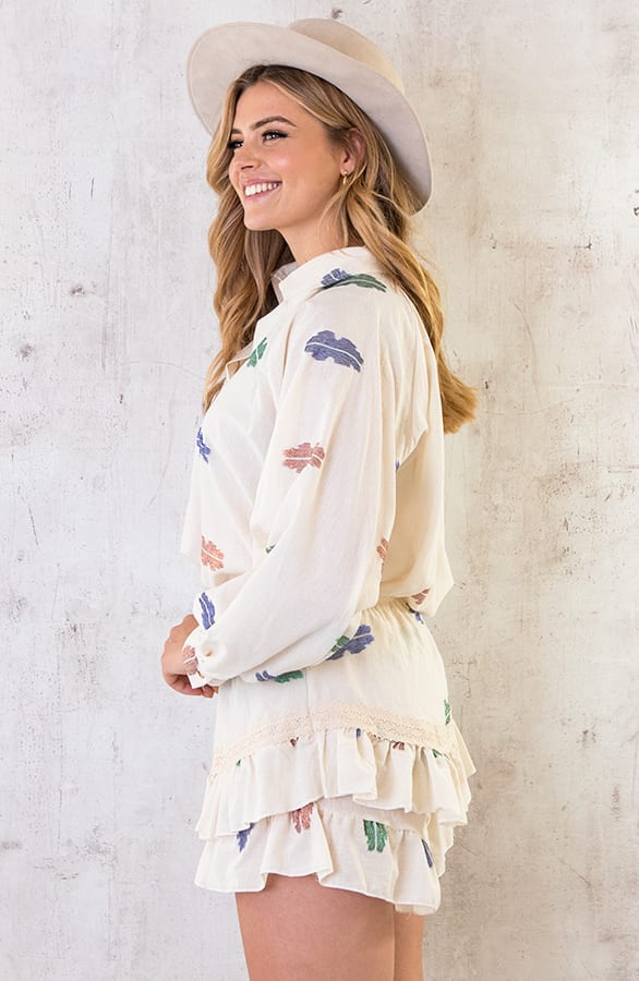 Katoenen Feather Blouse Dust – shoparchief, foto 4